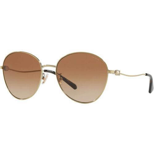 Coach Women`s Sunglasses Irregular Shiny Light Gold Metal Frame HC7097B-90051359