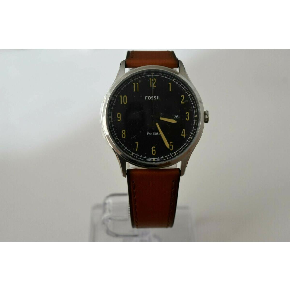 Fossil Forrester Men`s Brown Leather SS Black Dial FS5590 Watch