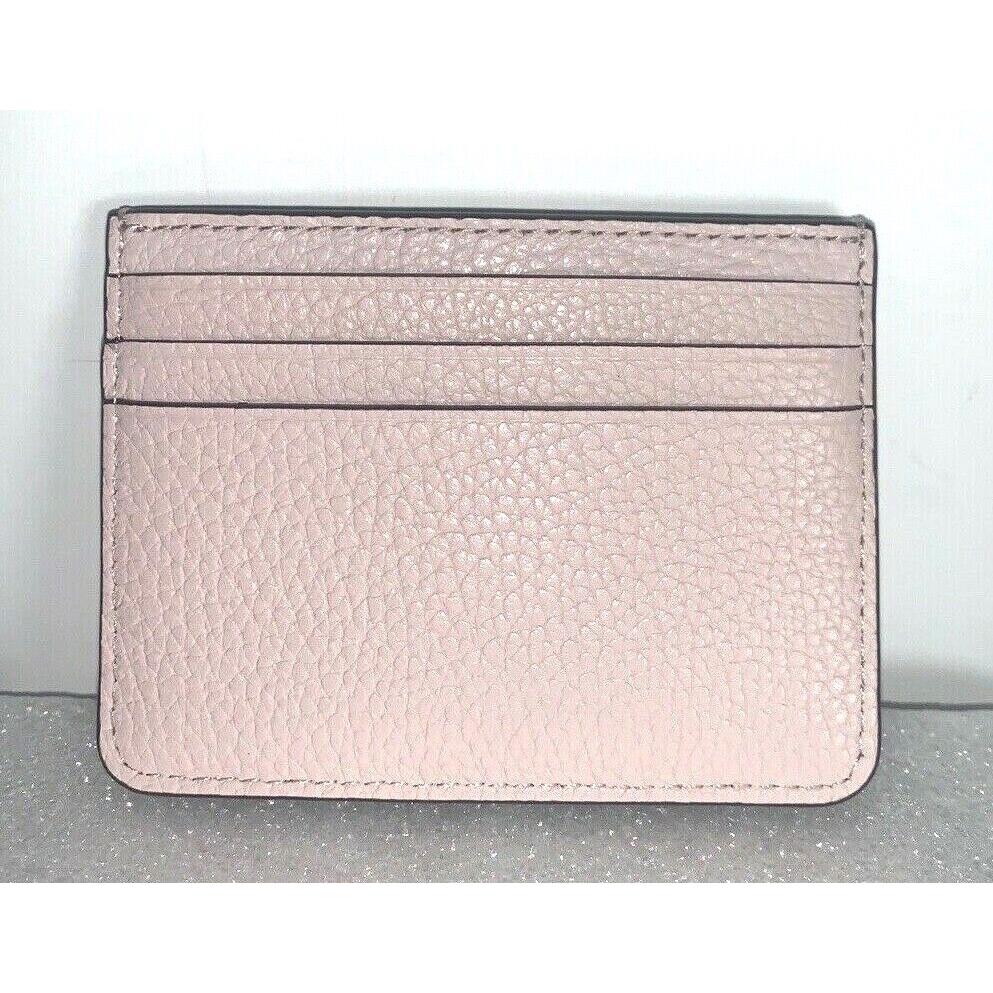 Kate Spade Pebble Leather Glitter Logo Small Slim Card Holder New