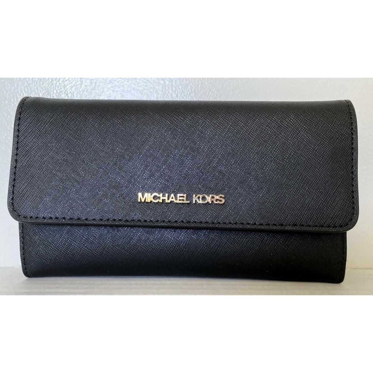 Michael Kors Jet Set Travel Large Trifold Wallet Brown Luggage