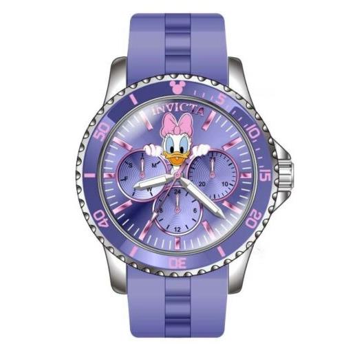 Invicta Disney Limited Edition Women`s 40mm Daisy Duck Multifunction Watch 39530 - Multicolor Dial, Purple Band, Pink Bezel