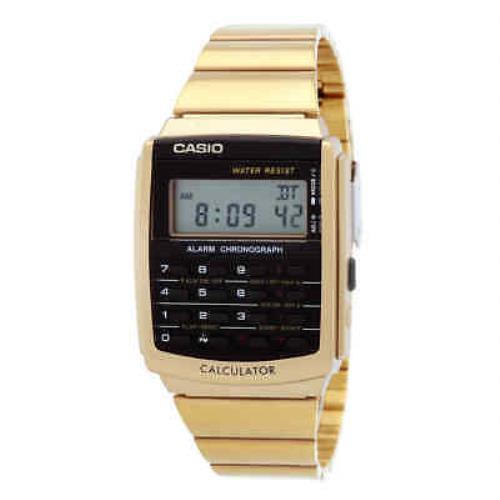 Casio Databank Alarm Quartz Digital Black Dial Men`s Watch CA-506G-9AVT - Dial: Black, Band: Gold-tone, Bezel: Gold-tone