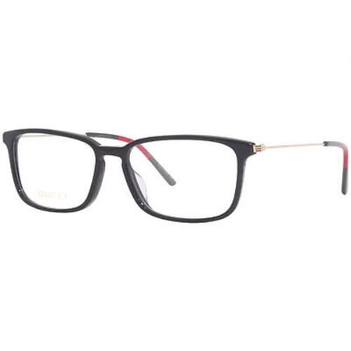 Gucci GG1056OA 001 Eyeglasses Frame Men`s Gold Full Rim Rectangular 56mm