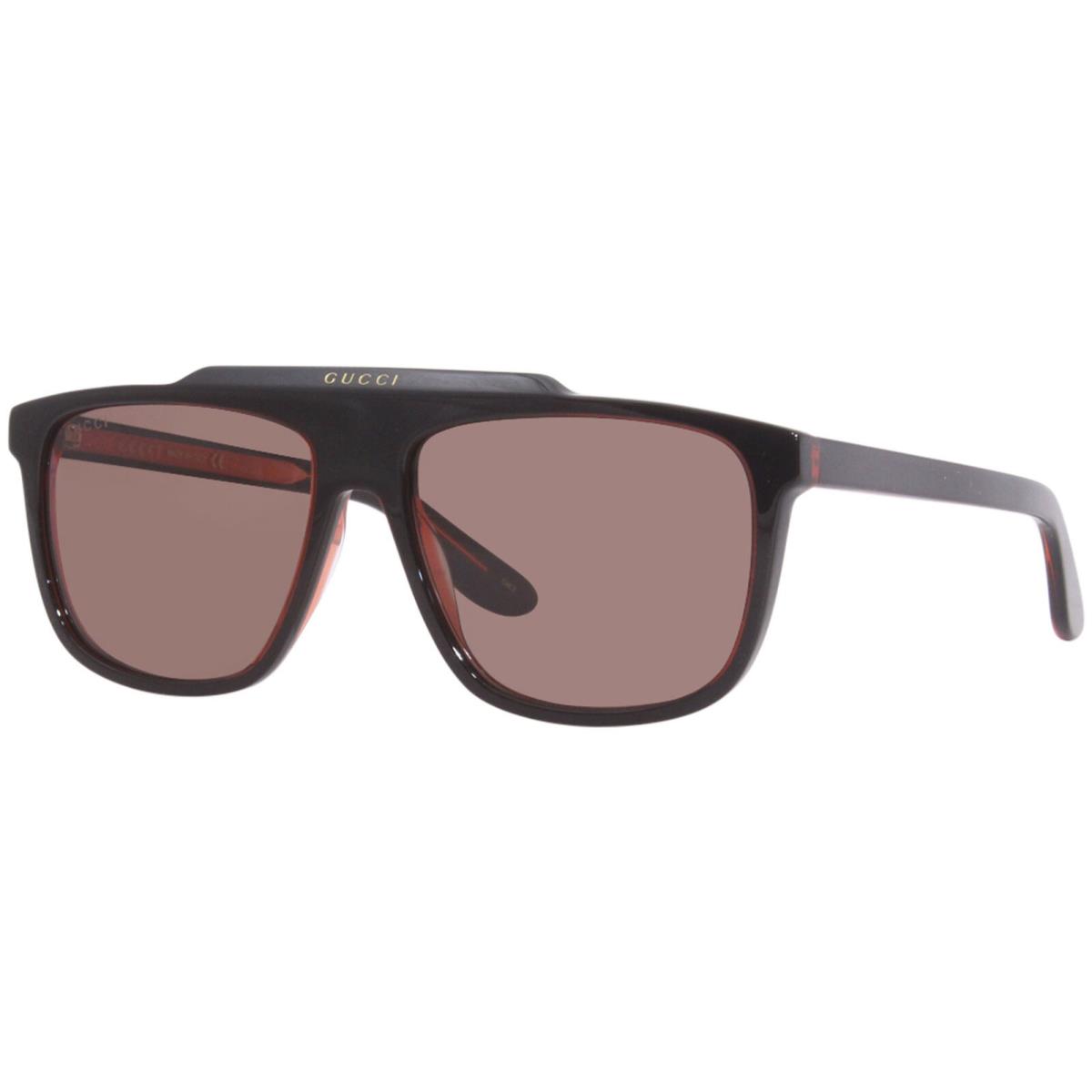 Gucci GG1039S 003 Sunglasses Men`s Black-red/brown Square 58mm