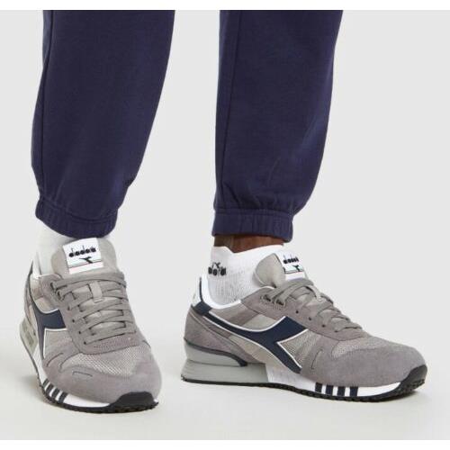Diadora Titan Men`s Running Shoes Gray/white/blue Italy