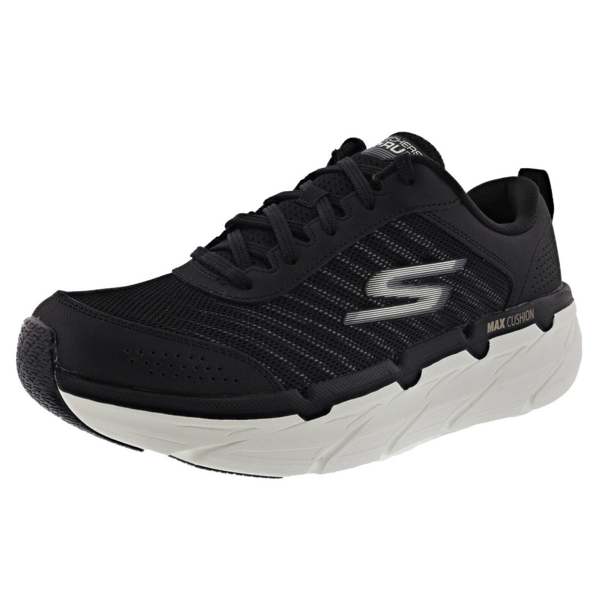 Skechers Men`s Max Cushioning Premier- Paragon 220078 Running Shoes BLACK / WHITE