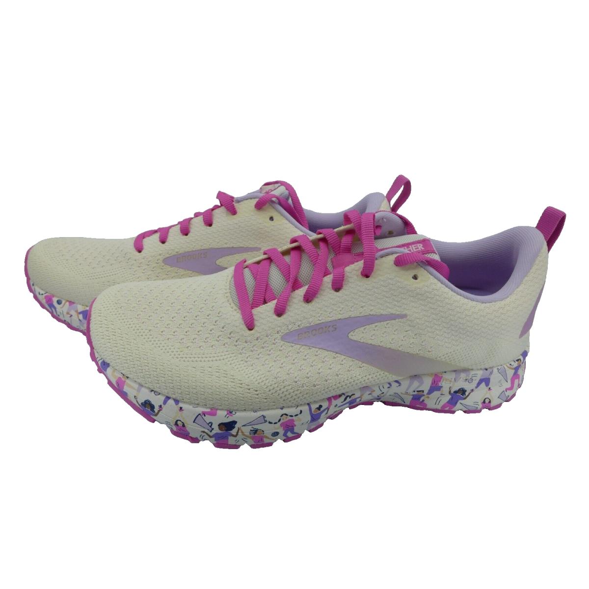 Brooks Revel 4 Womens White Pink Purple Athletic Shoes Size 9.5