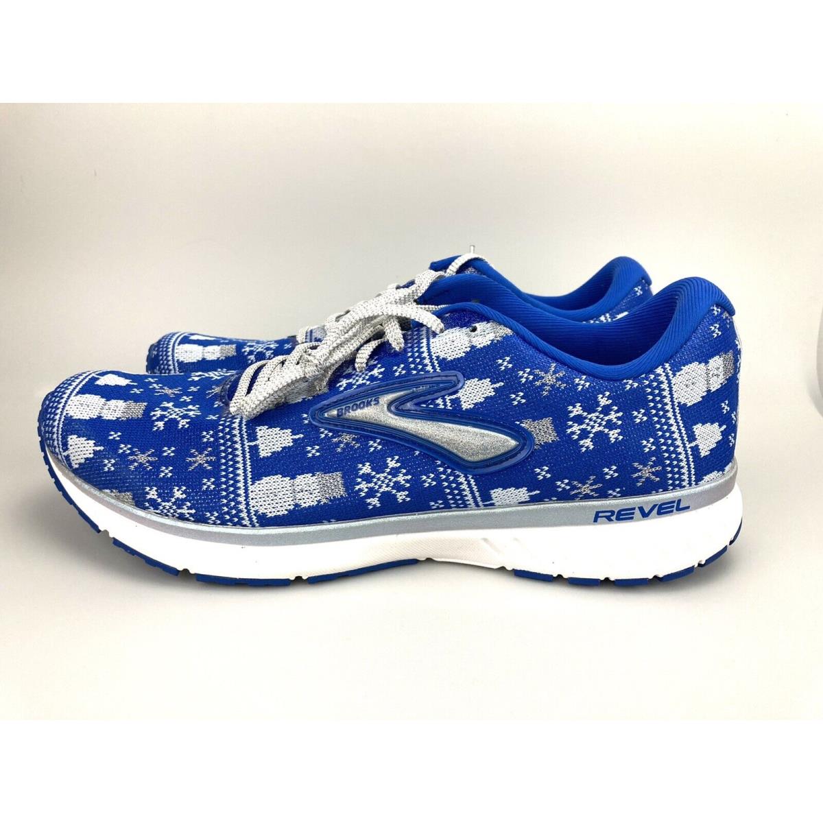 Brooks Revel 3 Women`s Running Shoes Sneakers Ugly Sweater Christmas Blue Sz 12