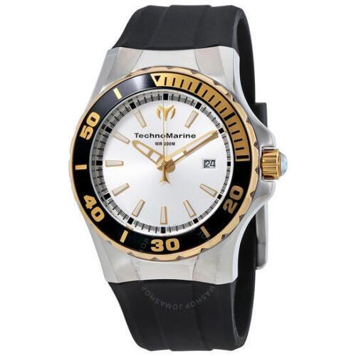 Technomarine TM-215055 Sea Manta Black Silicone Silver Dial Men`s Watch