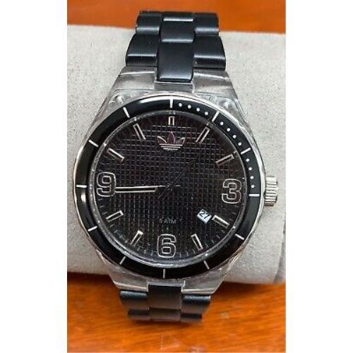 Adidas Unisex ADH2541 Black Plastic Quartz Watch with Black Dial