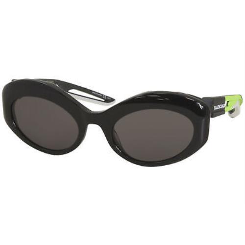 Balenciaga Extreme BB0053S 005 Sunglasses Women`s Black-green/grey Lenses 55mm