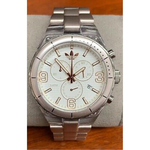 Adidas Unisex ADH2546 Chronograph Plastic Quartz Watch with White Dial