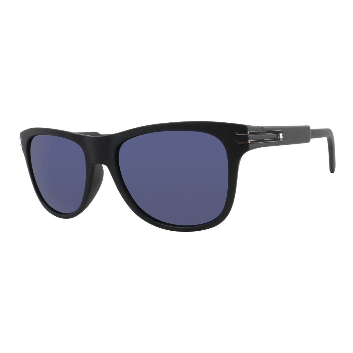 Montblanc Brand Men`s MB641SH 02V Black Blue Lens Sunglasses