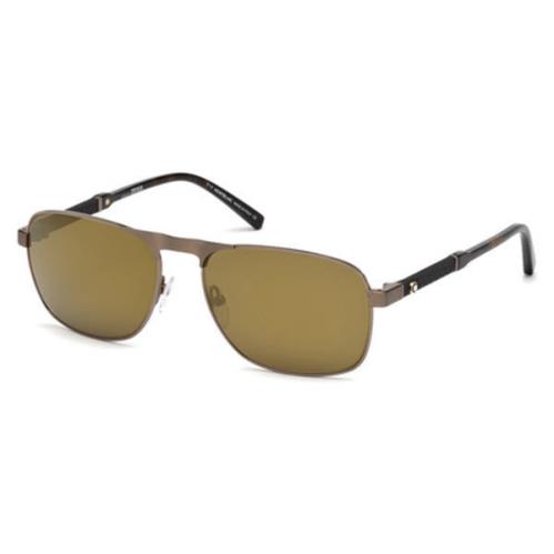 Montblanc Sunglasses MB 655S 34G Shiny Light Bronze/brown Mirror 59 NO Case