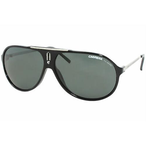 Carrera Men`s Hot/s Hots Csa/ra Black/palladium Polarized Retro Sunglasses 64mm - Black Frame, Gray Lens