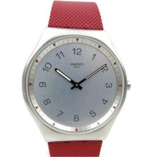 Swiss Swatch Skin Irony 42 Skinrouge Red Silicone Watch 42mm SS07S105