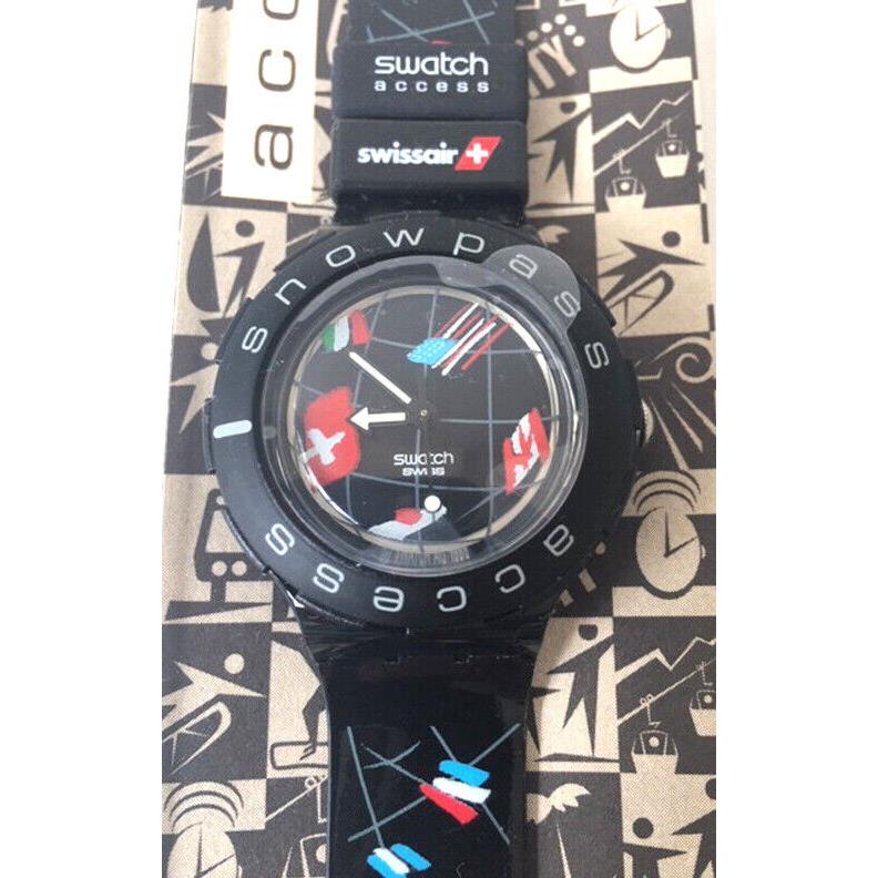 Mint 1998 Swatch Access Swiss Ski Team w/ Swiss Air Loop SHB102B Watch Rare