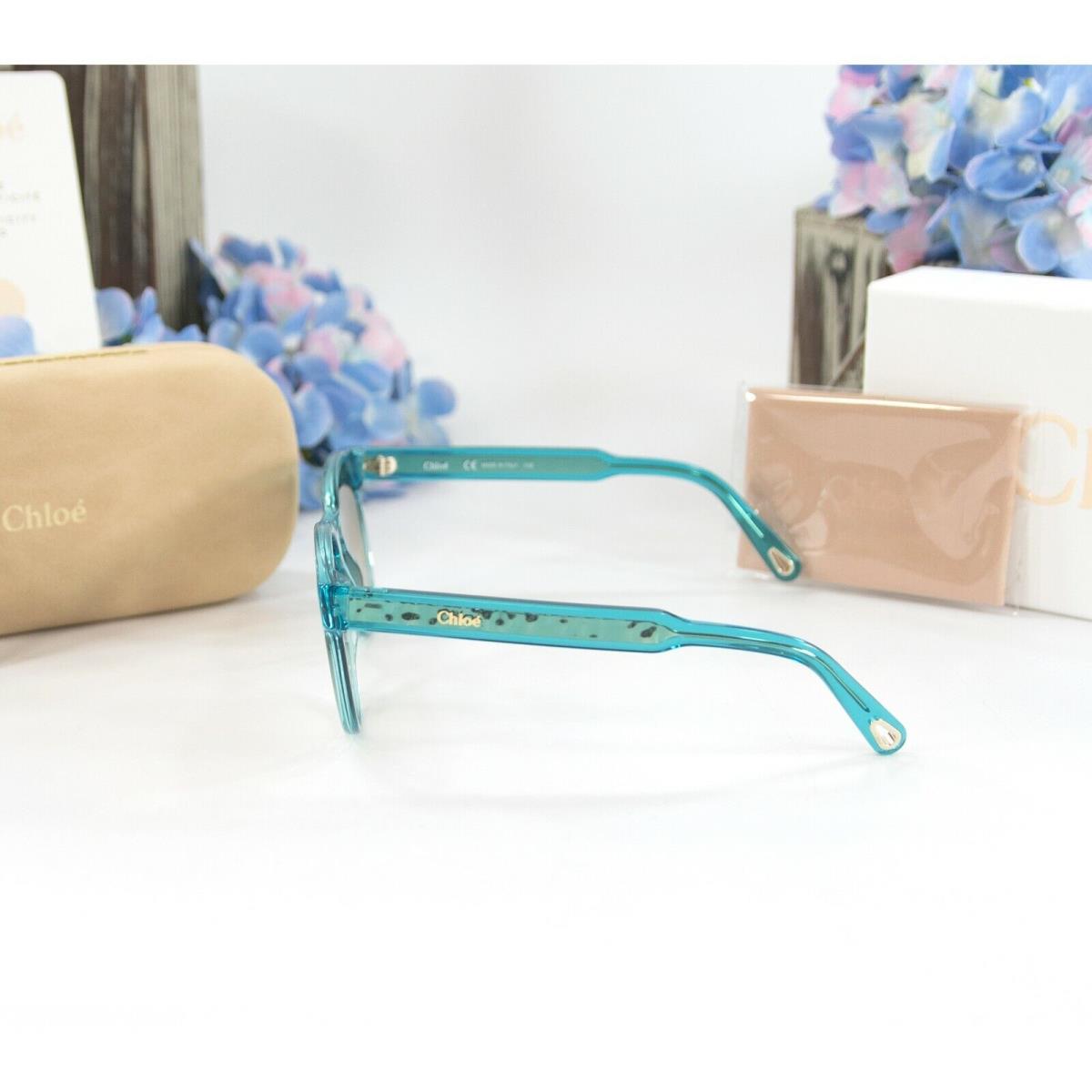 Chloe CE753S Aqua Gold Gradient Acrylic Metal Logo Sunglasses Case