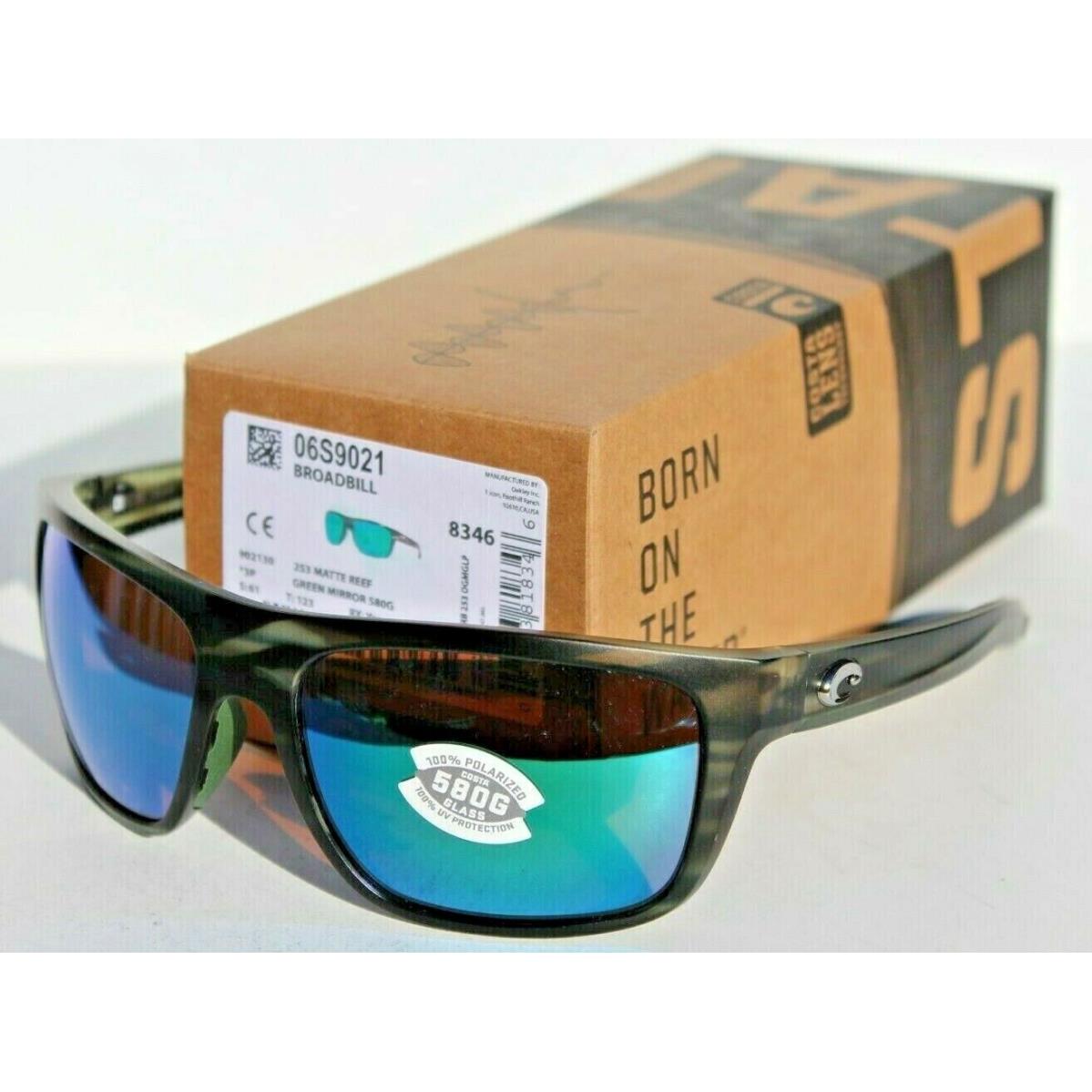 Costa Del Mar Broadbill 580 Polarized Sunglasses Matte Reef/green Mirror 580G