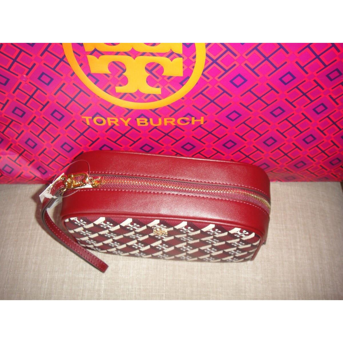 Tory Burch Geo Logo Essential Crimson Red Cosmetic Pouch - Tory Burch  wallet - 192485907414 | Fash Brands