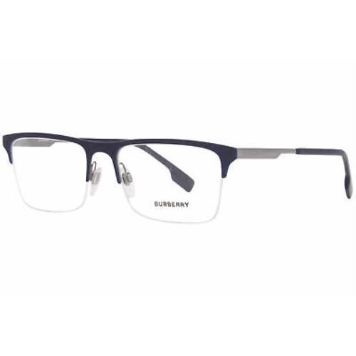 Burberry Brunel B-1344 1274 Eyeglasses Men`s Matte Blue Semi Rim 55mm