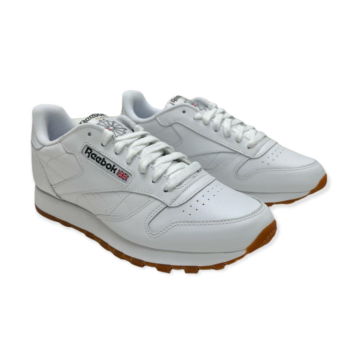 Reebok Mens Classic White Leather CL Low Top Athletic Shoes Size 8.5