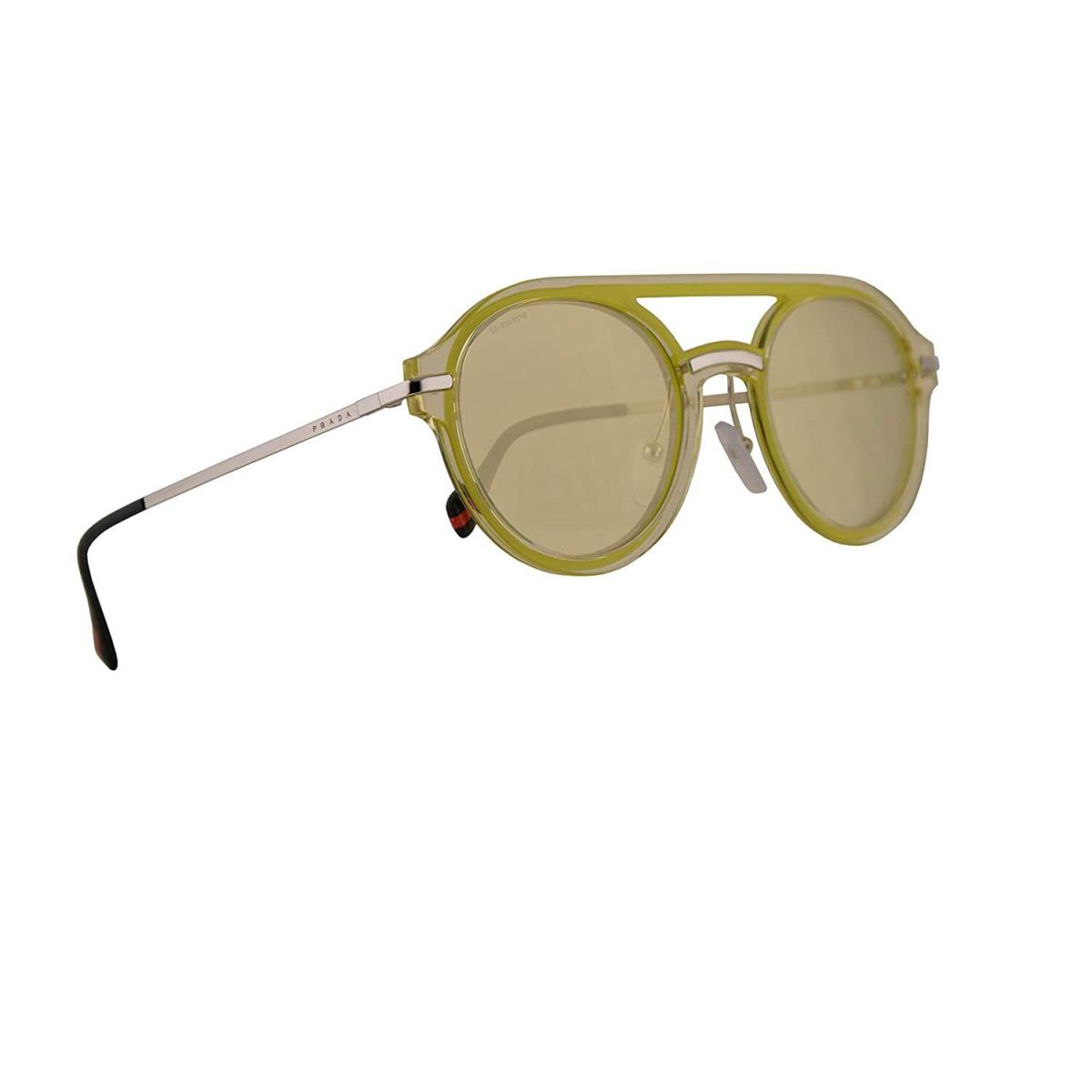 Prada SPS05T Sunglasses Yellow W/yellow Blue Mirror Lens C10206 PS05TS Sps 05T
