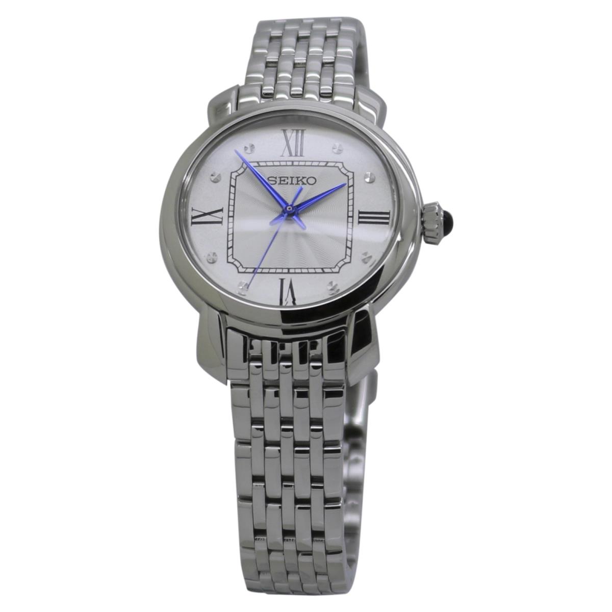 Seiko Quartz Silver Dial Stainless Steel Ladies Watch SUR497