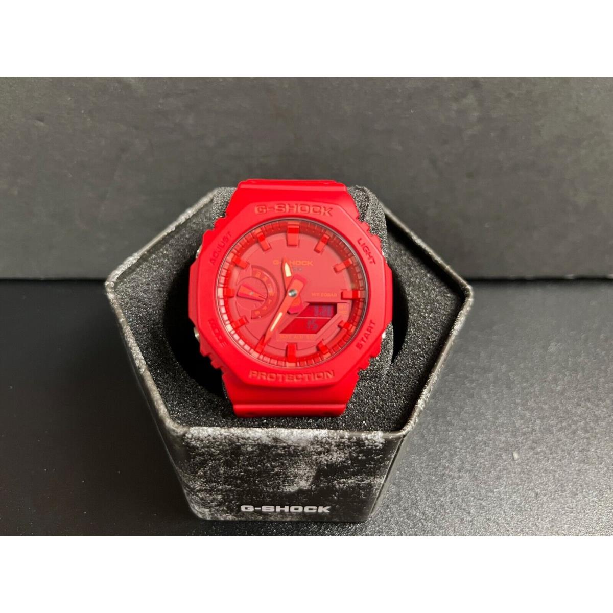Casio G-shock GA2100-4A Men`s Watch Red Analog-digital Watch
