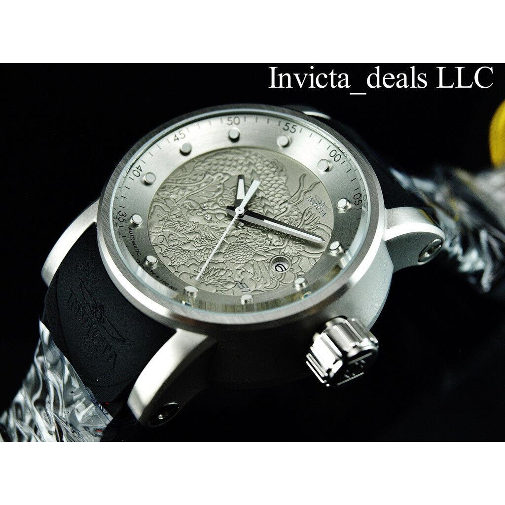 Invicta Men`s S1 Yakuza Dragon Automatic NH35A Silver Dial Black Red SS Watch