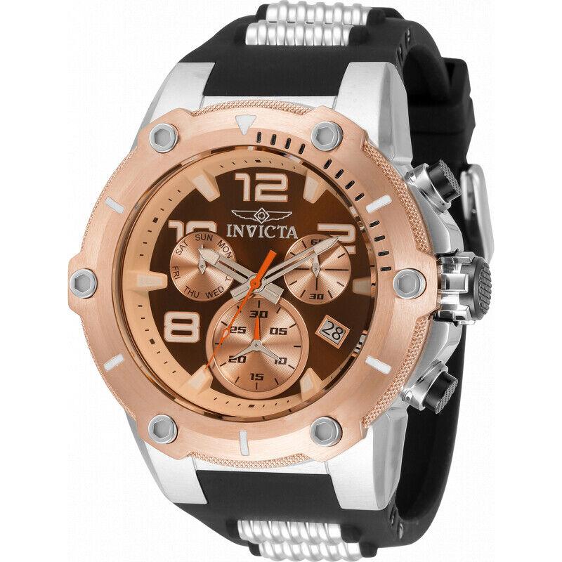 Invicta Speedway Viper Men`s 52mm Rose Gold Brown Swiss Chronograph Watch 34016