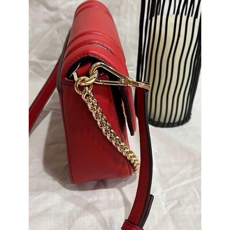 Michael Kors Sonia Medium MD EW Shoulder Crossbody Hand Bag Flame Red Gold  | 028801641253 - Michael Kors bag - Red Exterior, Beige Lining | Fash Direct