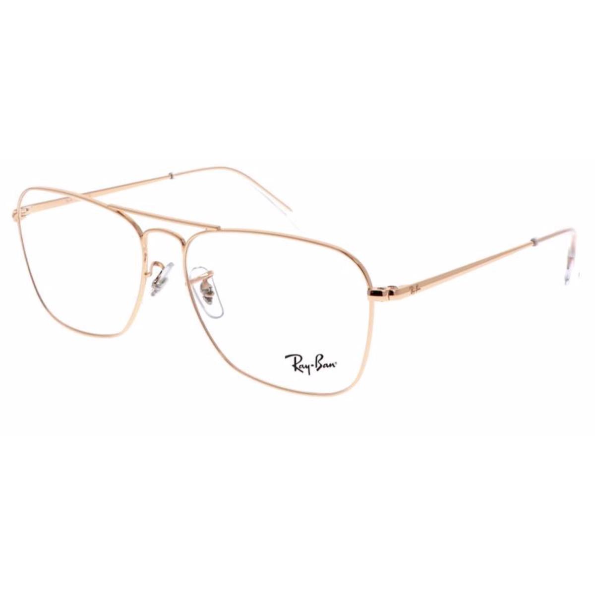Ray-ban Caravan II Rx-able Eyeglasses RB 6536 3094 55-15 140 Gold Frames - Gold Frame, Clear Demo with imprint Lens