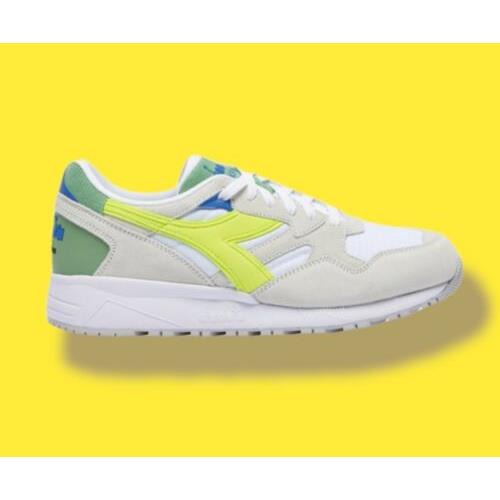 Diadora N9002 White Volt Green Men`s Running Shoes Italy