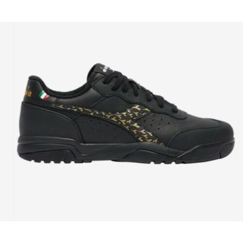 Diadora Maverick H.o.c. Black Rich Gold Italy Tennis Shoes Mens Sz 13 Italy