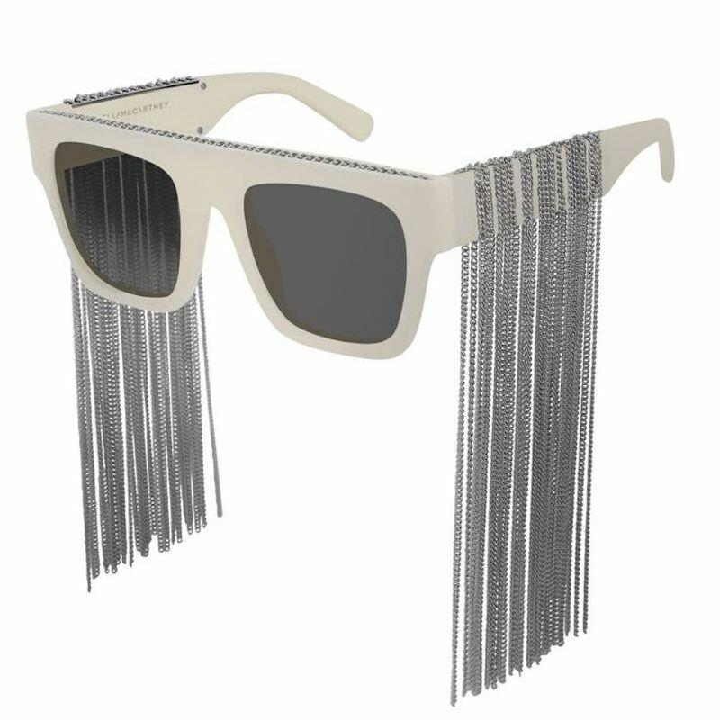 Stella Mccartney SC0127S-003 White Grey / Dark Grey Tinted Sunglasses