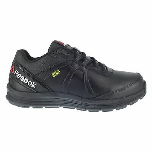 Reebok Mens Black Leather Work Shoes Metguard ST SR Oxford