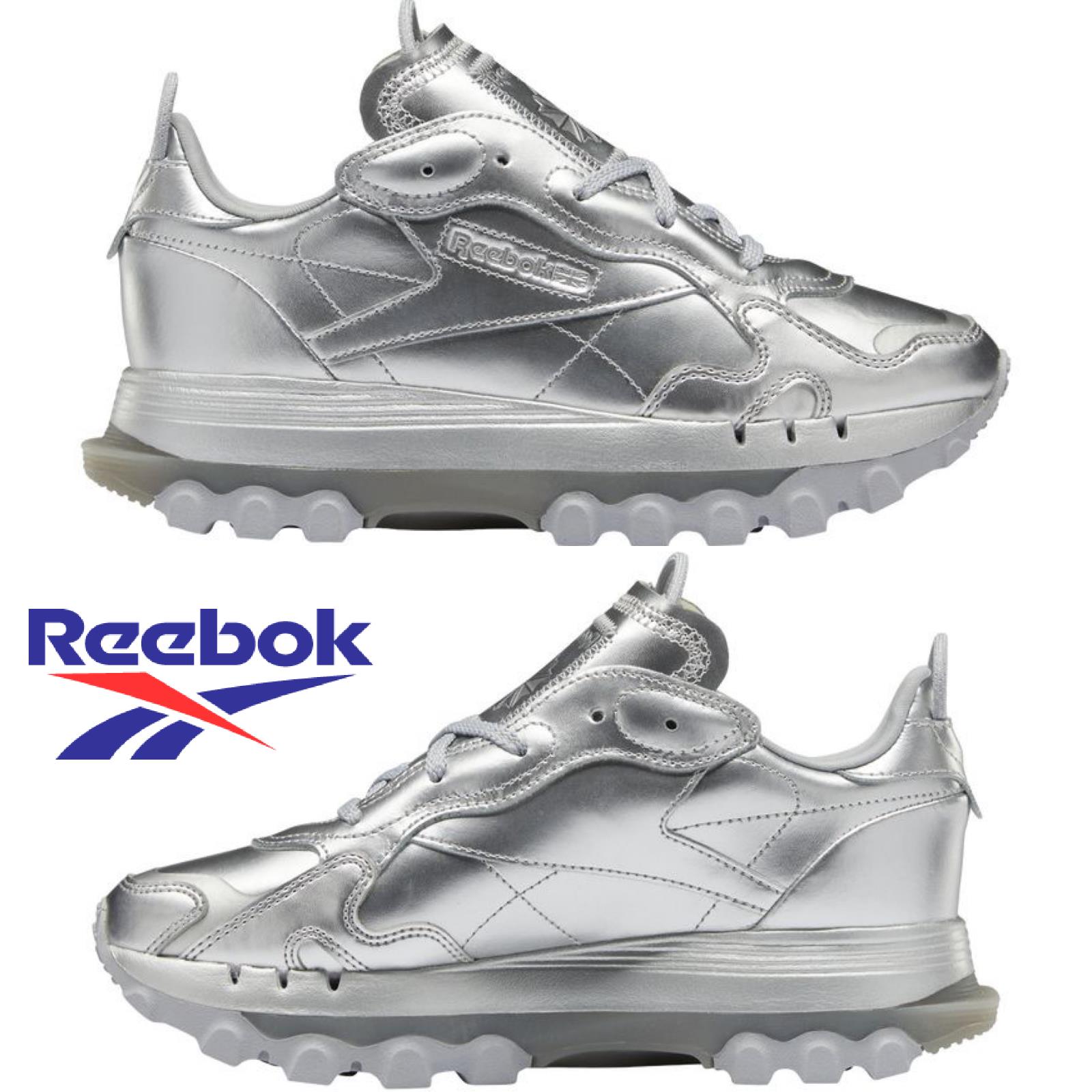 Cardi B X Reebok Classic Leather Women`s Casual Shoes Sport Sneakers Silver - Silver , Silver/Silver Manufacturer