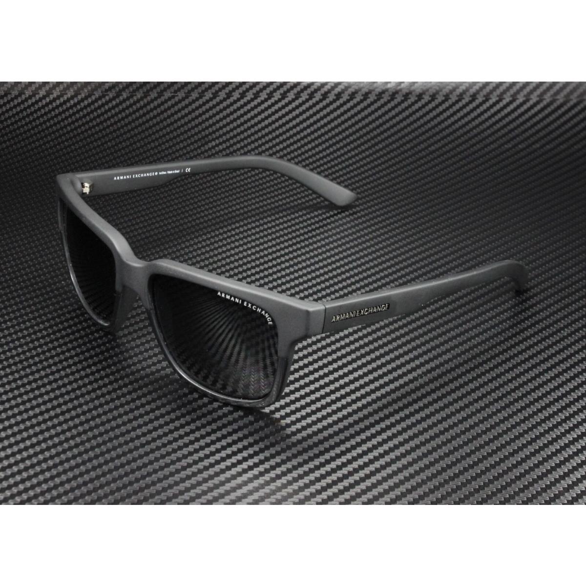 Armani Exchange AX4026S 812287 Matte Black Grey Solid 56 mm Unisex Sunglasses - Frame: Black, Lens: Gray