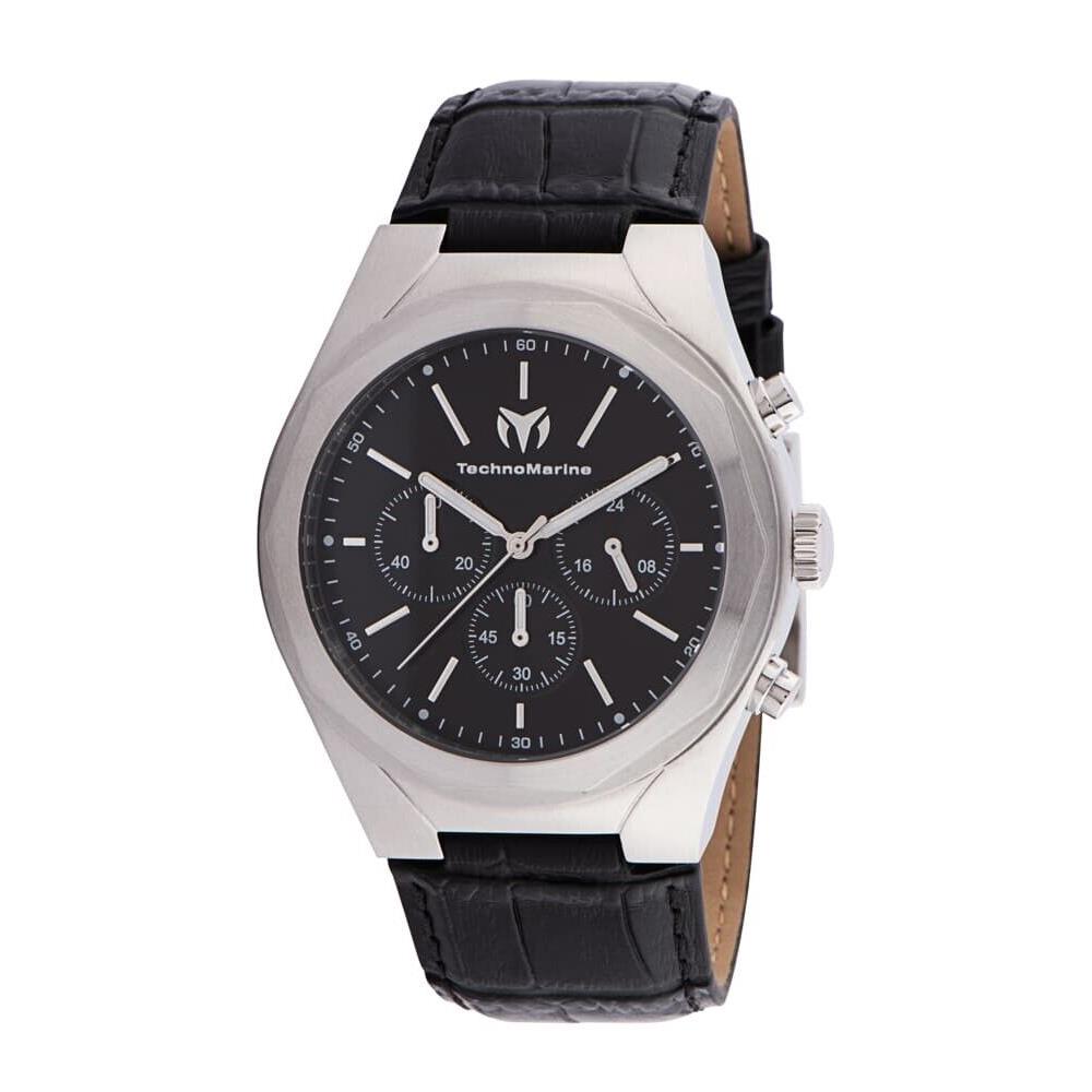 Technomarine Moonsun Moonsun Men`s Watch - 44mm Black TM-820010 - Dial: Black, Band: strong black