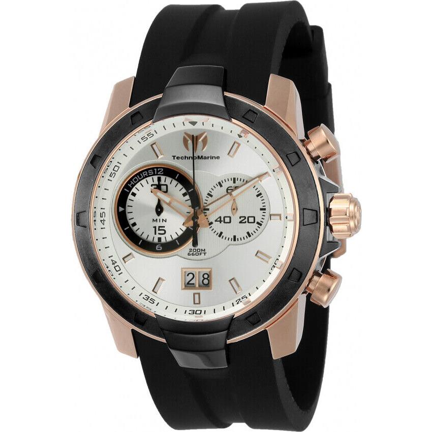 Technomarine UF6 Men`s 45mm Silver Rose Gold Swiss Chronograph Watch TM-615011