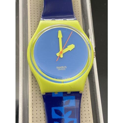 Swatch watch Originals - White Dial, Multicolor Band, Blue Bezel 1