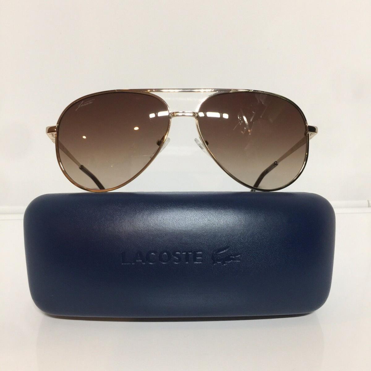 Lacoste 233S 714 Rose Gold Aviator Metal Sunglasses 60mm