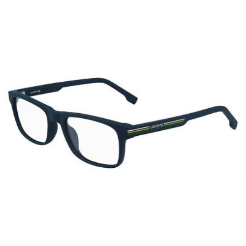 Lacoste L2886 Eyeglasses Men Matte Blue Rectangle 53mm