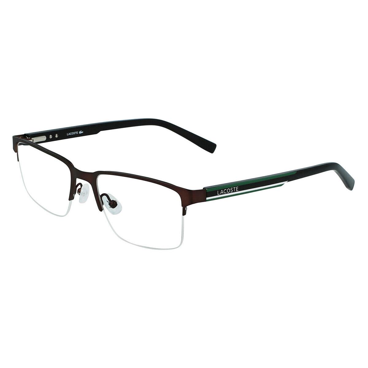 Lacoste L2279 Eyeglasses Men Semi Matte Green Rectangle 52mm