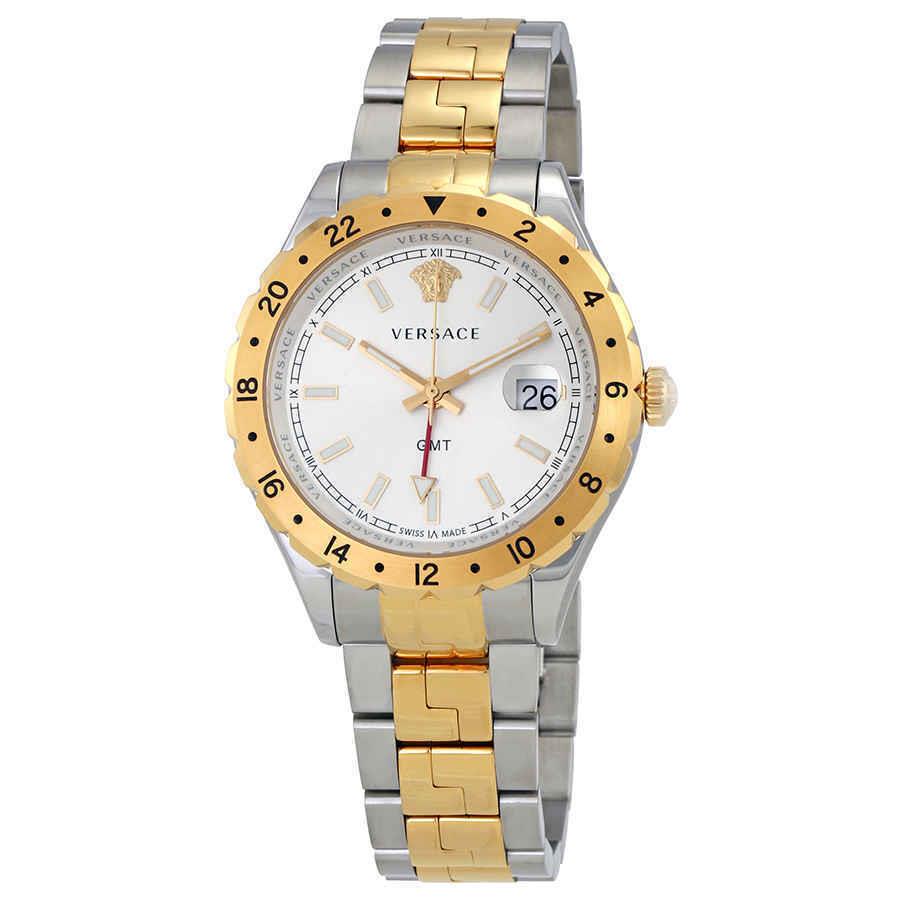 Versace Hellenyium Gmt Silver Dial Men`s Watch V1103 0015