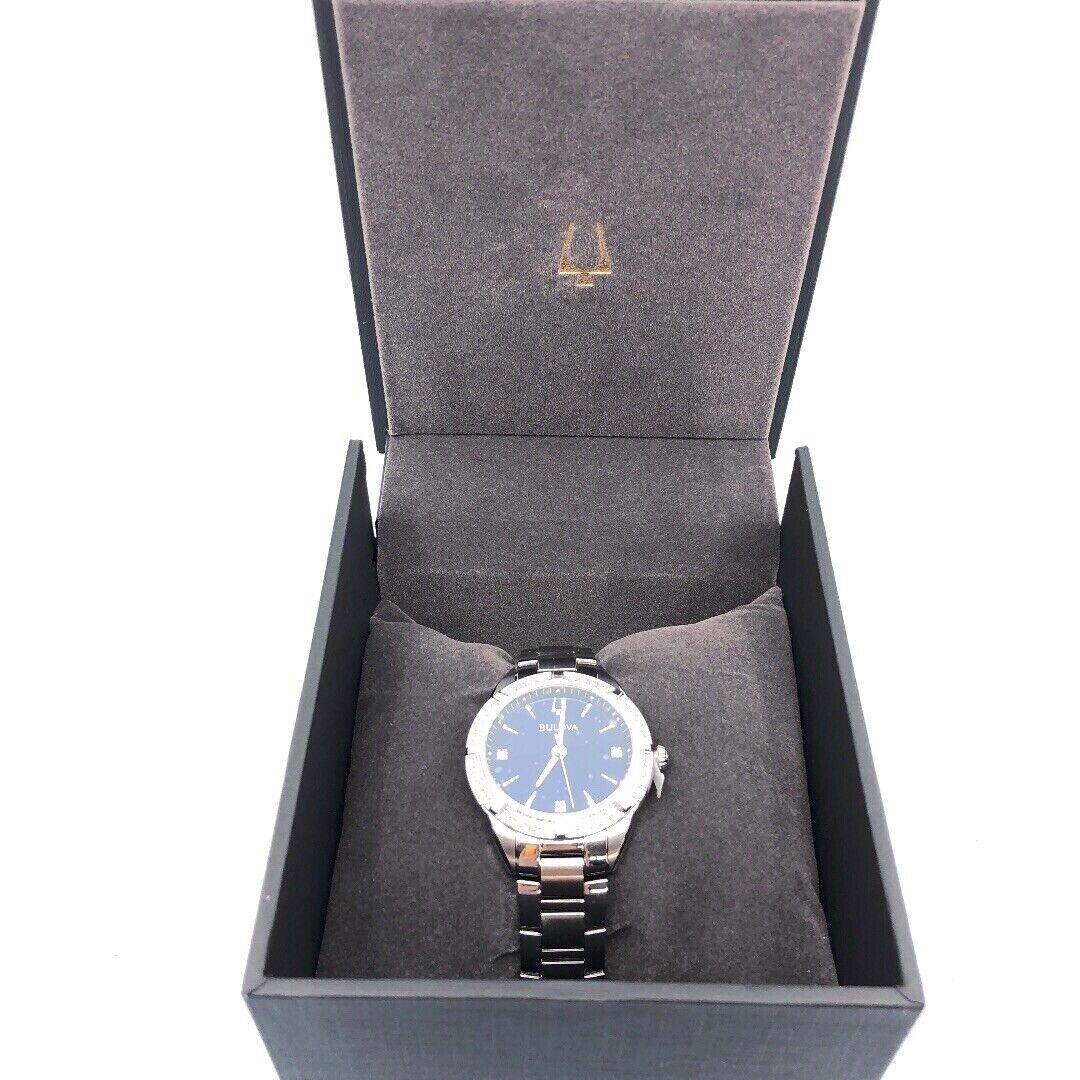 Bulova Fashion Wristwatch Womens Silver Blue