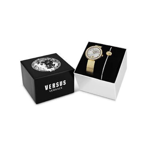 Versace watch Carnaby Street - Silver Dial, Gold Band, Silver Bezel