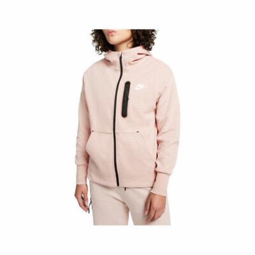 Nike Women`s Sportswear Essential Tech Fleece Full-zip Hoodie Pink DD5624-601