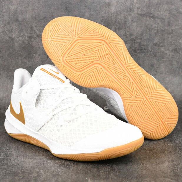 Nike Zoom Hyperspeed Court White Gold DJ4476-170 Volleyball Shoes Sport Sneakers